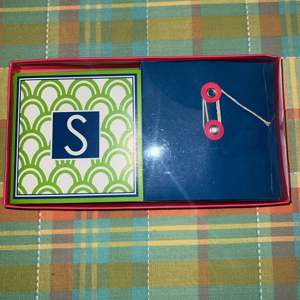 Monogrammed Stationery Set with Blue Envelopes